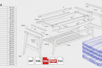 design custom woodworking furniture plans with cut list and cnc files