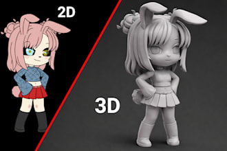 convert 2d image to 3d stl, step file, 2d to 3d printable model, 3d printing