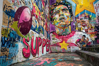 design canvas wall art in graffiti and street art style