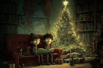 christmas children book illustration, bible illustration