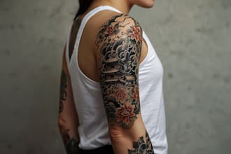 draw super artistic tattoo designs in japanese style
