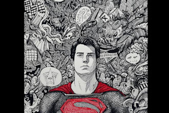 make superhero doodle art and adorable doodle stickers