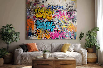 design canvas wall art in graffiti and street art style