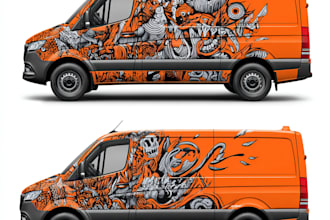 do modern car, van wrap design, trailer wrap design