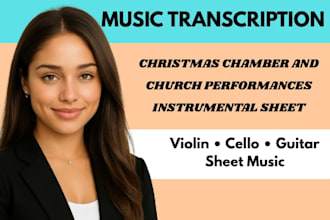 transcribe violin, cello, or guitar music into clean, readable sheet music