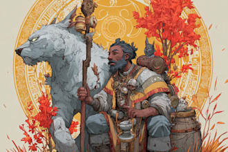 paint a character illustration in a fantasy world