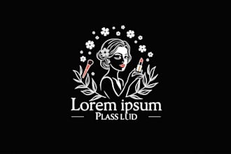 make an amazing makeup shop logo design