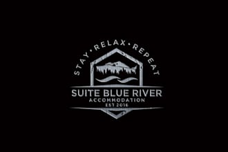 design innovative logo with accommodation in the mountains
