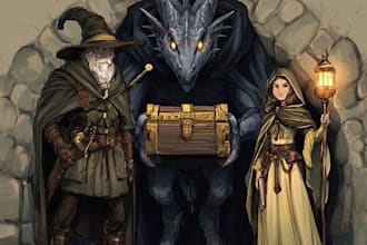 create digital art of fantasy characters and monsters
