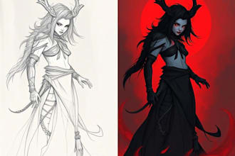 draw dark art illustration