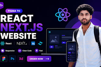 convert figma PSD xd to responsive react js next js website