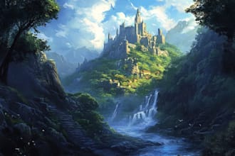 do fantasy background and landscape