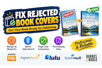 fix rejected book cover design issue for KDP or ingramspark