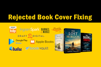 fix rejected book cover without source files to publish on kdp or ingramspark