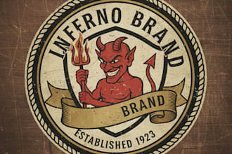 design a vintage devil logo with bold and edgy style