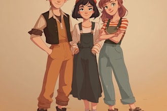 draw your portrait in a watercolor friendship portrait
