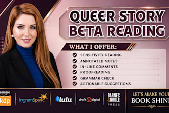 be your sensitivity beta reader for your queer story, lgbtq, erotic, romance, ya