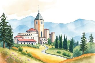 draw original watercolor landscape or architecture art