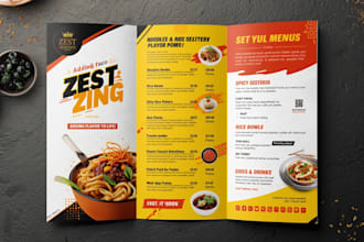 stunning trifold brochure for your business or restaurant