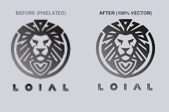 vectorize, redraw or convert logo to high quality vector