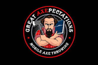 design luxurious gorgeous axe throwing logo