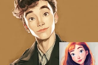 do a portrait in semi realism disney cartoon style