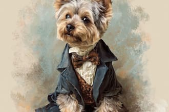 draw amazing royal pet portrait in custom caricature