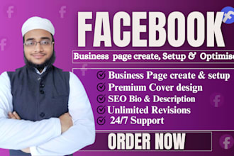 create and set up facebook business page and social accounts