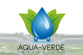 design modern super aqua verde logo