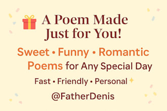 write a personalised poem for your birthday, wedding, or special day