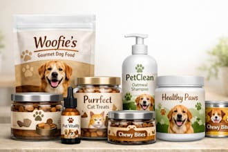 design premium pet product label pet food packaging that sells