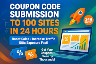 coupon code submission to 100x sales coupon code submit to 100 site in 24hrs