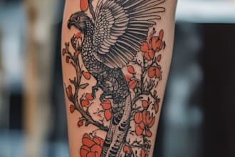 draw a super artistic tattoo designs in japanese style