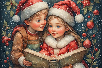 do christmas children book illustration