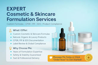 be organic formulation chemist, skincare product and cosmetic formulation
