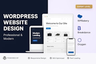 design and customize wpbakery, breakdance oxygen wordpress websites