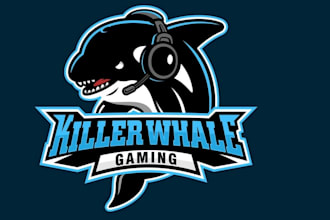 make a majestic powerful and graceful whale logo