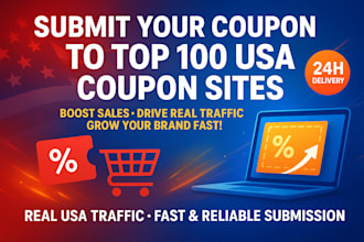 submit coupon code to top 100 USA coupon site coupon submission web promotion