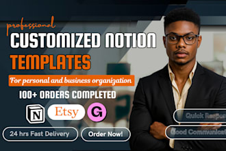 create customized notion template, automation and productivity planners in 24hrs