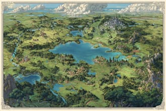 draw high quality professional fantasy map for dnd campaign, roleplaying, books