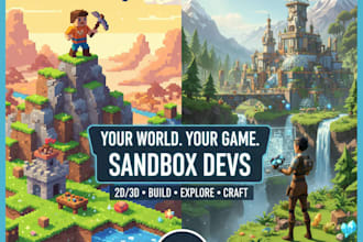 build a creative sandbox game in unity or godot 2d and 3d game