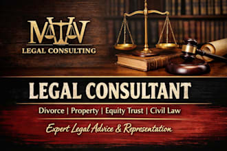 legal consultant for divorce, property, equity trust, and civil law