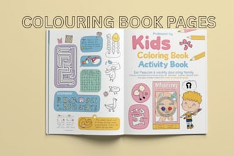 design 100 unique, high quality coloring and activity book pages plus KDP etsy