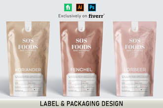 do product packaging design, pouch design and bag design