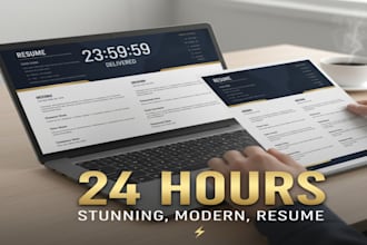 design a stunning, modern resume design in 24 hours