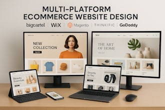 bigcartel magento duda thinkfic looka ionos wix godaddy ecommerce website design