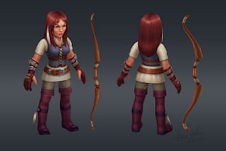 create stylized 3d character, n64 model, game model, npc model, weapon