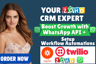 integrate whatsapp api with zoho CRM automation  webhook doubletick meta setup