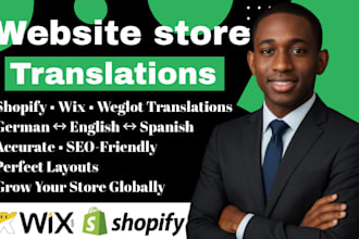 do shopify wix website store translation from german to english spanish welgot