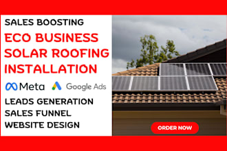 generate solar and eco business leads roofing installation funnel website